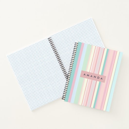 Carnet Personalized Pastel Candy Stripe Design (Intérieur)