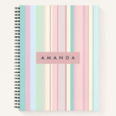 Carnet Personalized Pastel Candy Stripe Design (Devant)