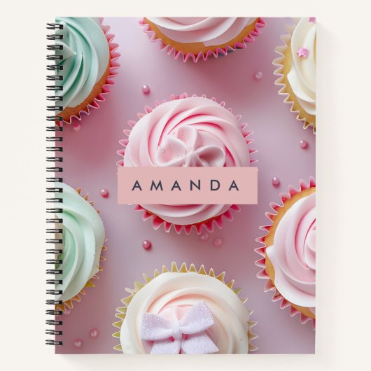 Carnet Personalized Pastel Cupcake Swirl (Devant)