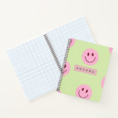 Carnet Personalized Pastel Green & Pink Smiley Face (Intérieur)