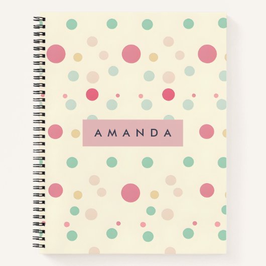 Carnet Personalized Pastel Polka Dot Style (Devant)