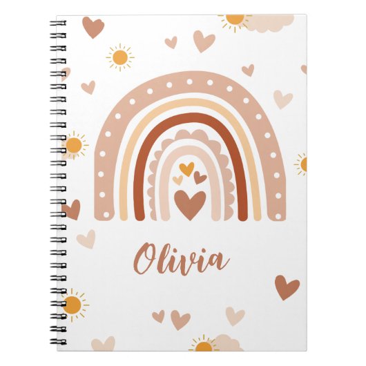Carnet Personalized Pastel Rainbow Spiral Notebook  (Devant)