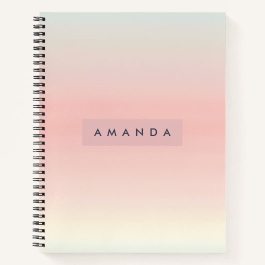 Carnet Personalized Pastel Warm Peach Blush Fade (Devant)