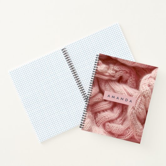 Carnet Personalized Personalized Pink Cable Knit (Intérieur)
