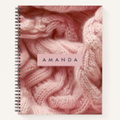 Carnet Personalized Personalized Pink Cable Knit (Devant)