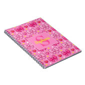 Carnet Personalized Pink Bows Hearts Stars (Côté Droit)