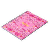 Carnet Personalized Pink Bows Hearts Stars (Côté gauche)