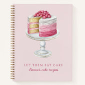 Carnet Personalized Pink Cake Recipe  (Devant)