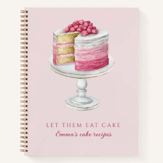 Carnet Personalized Pink Cake Recipe  (Devant)