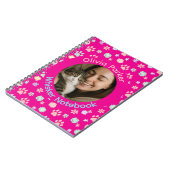 Carnet Personalized Pink Cat Photo & Name Spiral Notebook (Côté gauche)