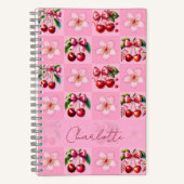 Carnet Personalized Pink Gingham Cherry Blossom (Recto)