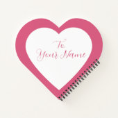 Carnet Personalized Pink heart Spiral Notebook (Dos)