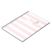 Carnet Personalized Pink Stripe Floral Spiral Notebook (Côté gauche)