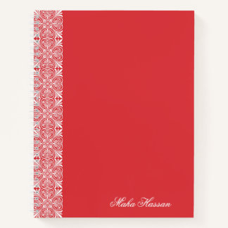 Carnet Personalized Poppy Red Floral Notebook  