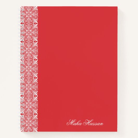 Carnet Personalized Poppy Red Floral Notebook   (Devant)