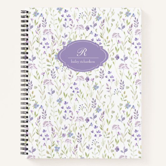 Carnet Personalized Purple Floral (Devant)