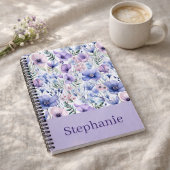 Carnet Personalized Purple Floral Elegant Custome Name
