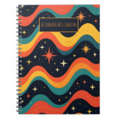 Carnet Personalized Retro Cosmic Waves Notebook (Devant)