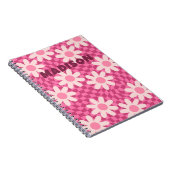 Carnet Personalized Retro Groovy Pink Daisy Flower Hippie (Côté Droit)