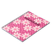 Carnet Personalized Retro Groovy Pink Daisy Flower Hippie (Côté gauche)
