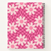 Carnet Personalized Retro Groovy Pink Daisy Flower Hippie (Dos)