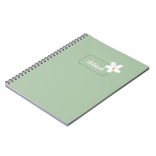 Carnet Personalized Sage Green Flower Spiral Notebook (Côté gauche)