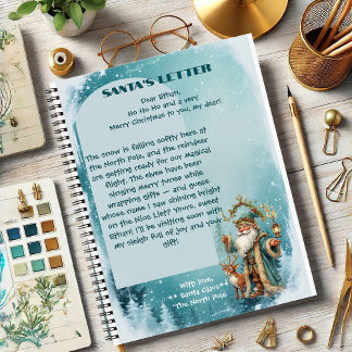 Carnet Personalized Santa Letter From North Pole Reindeer