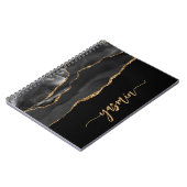 Carnet Personalized Signature Black Gold Agate (Côté gauche)