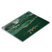 Carnet Personalized Signature Emerald Green Gold Agate (Côté gauche)