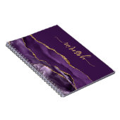 Carnet Personalized Signature Purple Gold Agate (Côté Droit)