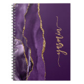 Carnet Personalized Signature Purple Gold Agate (Devant)
