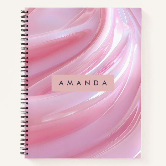 Carnet Personalized Soft Blush Satin Swirl in Pearlescent (Devant)