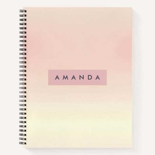 Carnet Personalized Soft Pastel Blush Gradient (Devant)