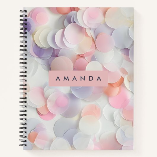 Carnet Personalized Soft Pastel Confetti Design (Devant)
