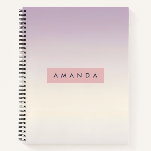 Carnet Personalized Soft Pastel Lavender Gradient (Devant)
