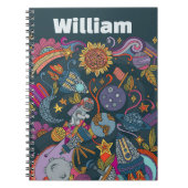 Carnet Personalized Space Name Poster for Kids  (Devant)