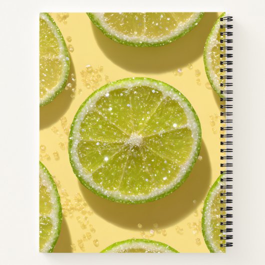 Carnet Personalized Sparkle Lime Slice Glitter Citrus  (Dos)