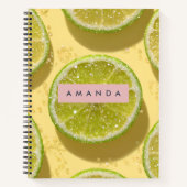 Carnet Personalized Sparkle Lime Slice Glitter Citrus  (Devant)
