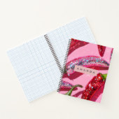Carnet Personalized Sparkling Hot Pink Glitter Chili (Intérieur)