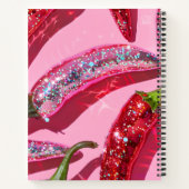Carnet Personalized Sparkling Hot Pink Glitter Chili (Dos)