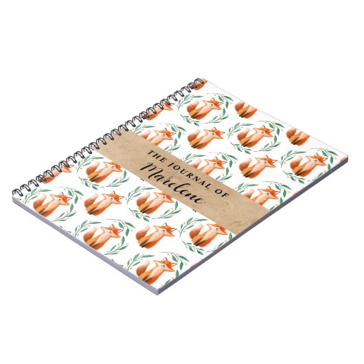 Carnet Personalized Spiral Photo Notebook – Cute Fox  (Côté gauche)