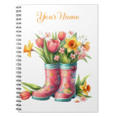 Carnet Personalized Spring Floral Spiral Notebook (Devant)