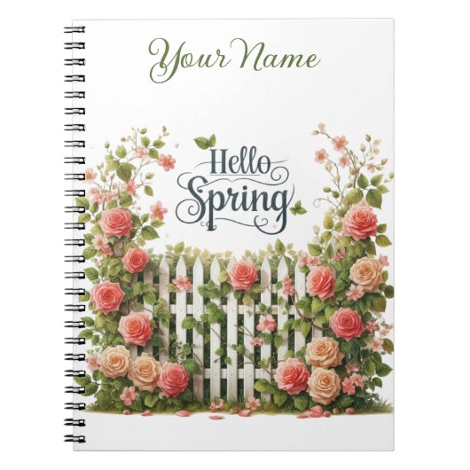 Carnet Personalized Spring Floral Spiral Notebook (Devant)