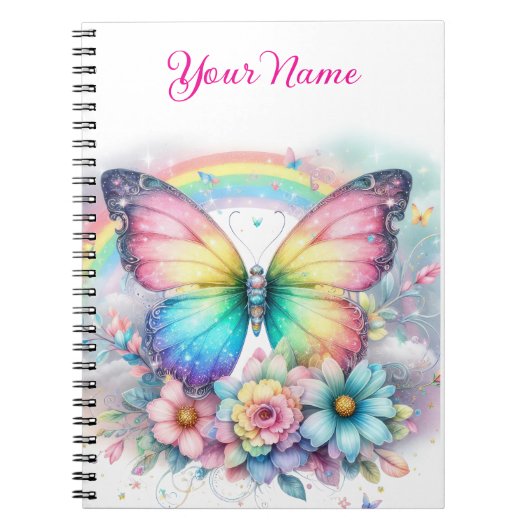 Carnet Personalized Spring Floral Spiral Notebook (Devant)