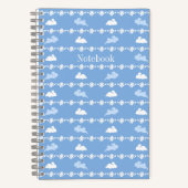 Carnet Personalized Springtime Bunny Daisies White Blue (Recto)