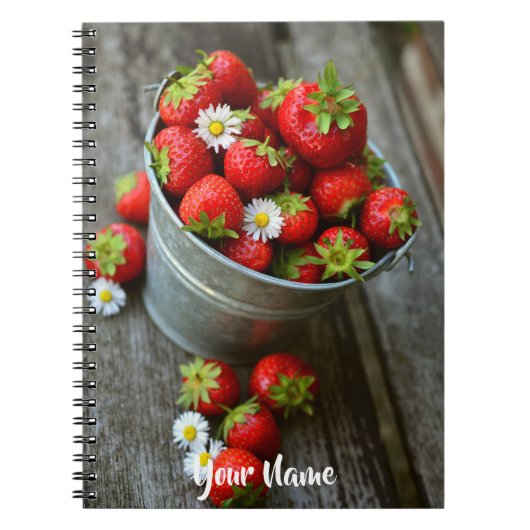 Carnet Personalized//Srawberries et seau de marguerites (Devant)