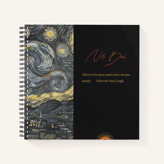 Carnet Personalized Starry Night Aesthetic Notebook  (Devant)