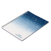 Carnet Personalized Starry Night Blue Gradient Notebook (Côté gauche)