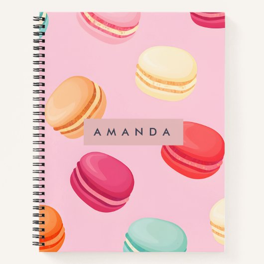 Carnet Personalized Sweet Pastel Macaron Delight (Devant)