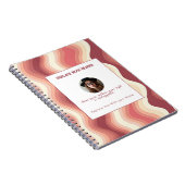 Carnet Personalized Terra Cota and Cream Wave Patterned  (Côté Droit)